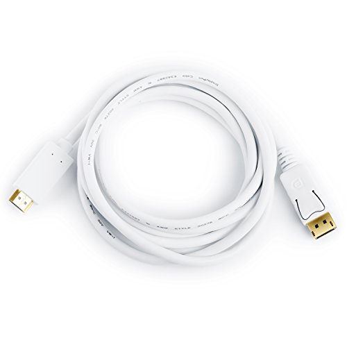 CSL – 2m DisplayPort zu HDMI Kabel | Adapterkabel | Full HD 1080p | 24 Bit True Color | 3D | HDCP | vergoldete Kontakte | weiß - 2