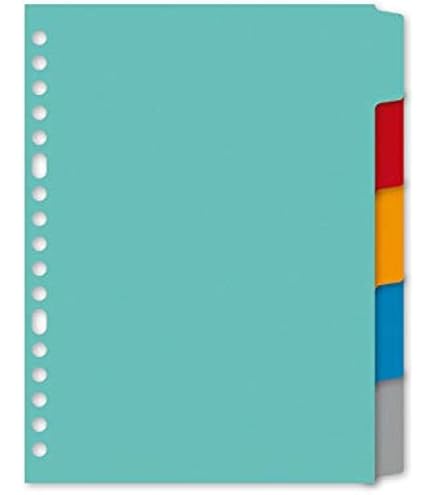 Viquel Intercalaires Plastique A5 - Lot De 2 - 6 Positions Multicolores - Pour Classeurs 17x22 - Polypropylène