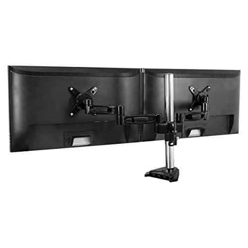 ARCTIC – Z2 Pro (EU) – Doppelter Monitorarm zur Befestigung am Schreibtisch – VESA 75 x 75 / 100x 100 – Neigbar und Schwenkbar – Für 13″ – 27″ Zoll Monitore und Fernseher – Inklusive 4 Port USB Hub mit Netzteil - 2