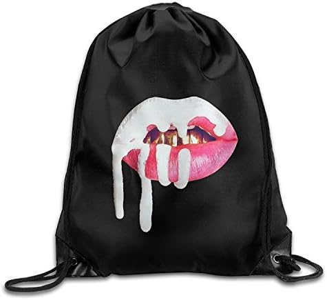 Yesliy Gym Kylie Jenner Lip Kit Logo Drawstring Backpack Bag