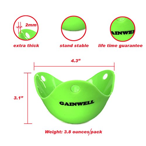 Silikon-Eierkocher zum Pochieren von Eiern – EIERPOCHIER-SET 4-teilig – Extra robust – Keine klebrigen Formen – Hohe Qualität – Einfaches Pochieren von Eiern – GAINWELLGarantie auf Lebenszeit! Ei Kocher / Luftbefeuchter / Eierkocher Tassen / Egg Pan / Eierkocher pan / Eierkocher Silikonhülsen / Eierkocher / Küche / Verlorene Eier / Eier Pochiertopf - 3