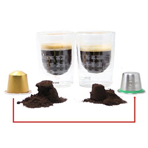 Recaps Wiederverwendbare Nespresso Kapseln Edelstahl Nachfüllbare Pods für Nespresso Maschinen (OriginalLine Compatible) (1 Kapsel +120 Dichtungen) - 5