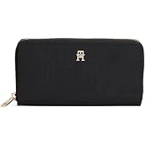Tommy Hilfiger İkonik B&uuml;y&uuml;k Boy Fermuarlı Naylon C&uuml;zdan, Large, P60342S7061, SİYAH, kadın