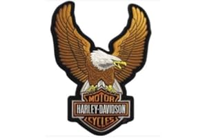 SUMA SHOP Patch Harley Davidson Modello Upwing Eagle Toppa Termoadesiva Ricamo Cm 10 X 7,5 Replica -