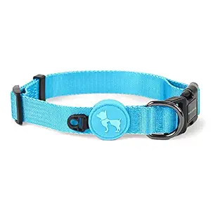 Heads Up For Tails Classic Nylon Adjustable Dog Collar - Blue - M