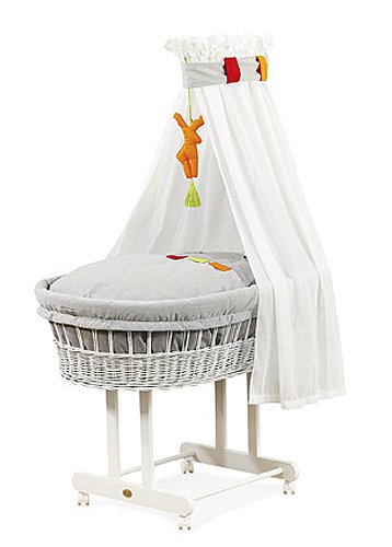 Preisvergleich Produktbild Christiane Wegner 9019 02-100 - Stubenwagen "Maxi" mit großer Liegefläche, Schwenkräder, behagliche Schlafumgebung für das Baby, Mobilität für die Eltern 83 x 43 cm