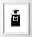 Produktbild aw photograph Poster Coco Chanel Paris Flasche Schwarze Parfüm, Mode Dekoration für das Haus (30 x 40 cm)