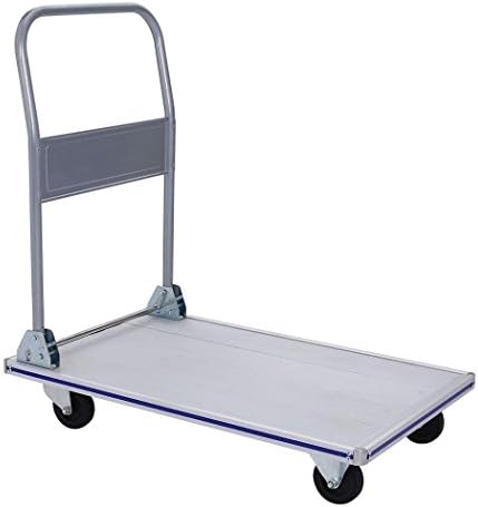 ZEARO Folding Aluminium Hand Truck 200kg Load Large Capacity Heavy Duty 6 Wheeled Luggage Cart Trolley