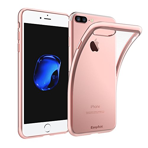 [Support Wireless Charging] iPhone Plus iPhone Plus Case, EasyAcc  Soft TPU Case Crystal Clear Transparent Slim Anti Slip Case Back Protector