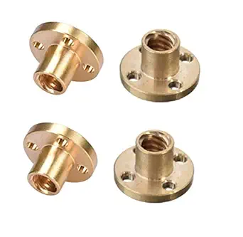 INVENTO 4Pcs M6 nut 1mm Pitch 6mm T Nut Brass round Flange Single Nut for 3D Printer CNC Robotics