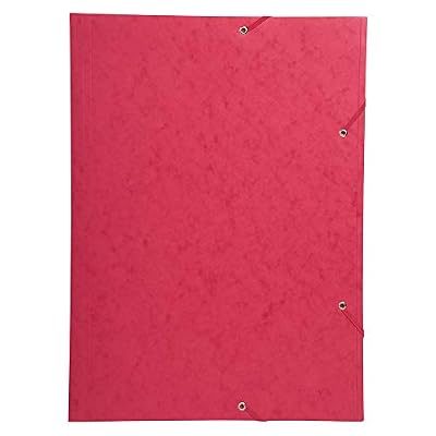 Exacompta - Réf. 59503E - Chemise à élastiques 3 rabats carte lustrée 600gm² - A3 - rouge