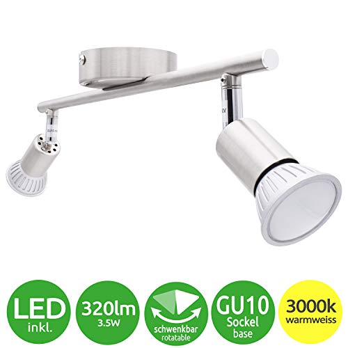 Lámpara de techo LED National Electronics Spot GU10 inclusive 3.5W 320lm LED Bombillas 2 Flama (7 Watts)