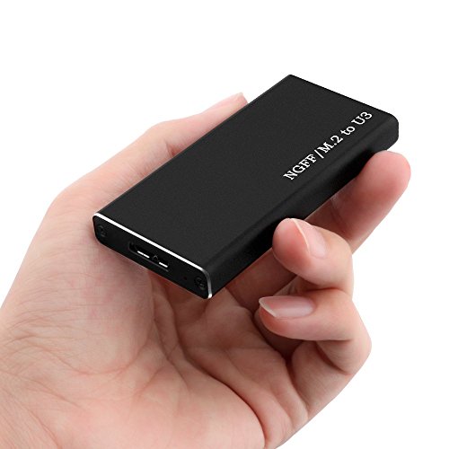 [Unterstützt UASP]Eletrand USB3.0 NGFF M.2 Aluminium SSD Externes Gehäuse Adapter Case mit USB 3.0 Datenkabel, Hochgeschwindigkeits 5 Gb/s (schwarz) - 4