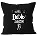 Produktbild MoonWorks Kissen-Bezug I Love You Like Dobby Loves Socks Geschenk Liebe Valentinstag Jahrestag Hochzeitstag Schwarz 40cm x 40cm