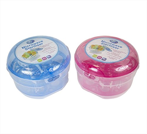 Baby Microwave Bottle Steam Steriliser Full Size BLUE
