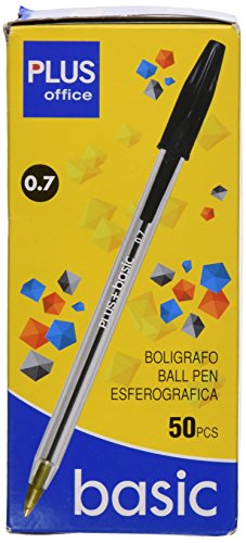 Plus Office + Basic - Bolígrafo, 50 unidades, negro