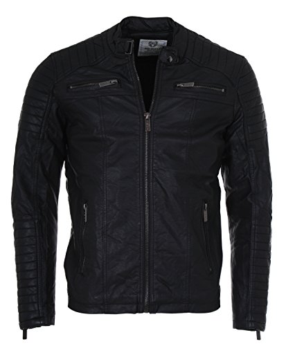 Redbridge Herren bergangsjacke Kunstleder Jacke Biker Vintage schwarz, Grsse: M