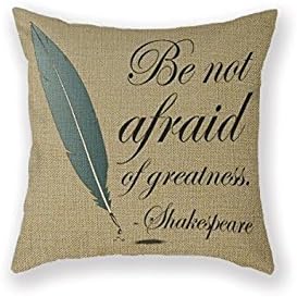 Customized Standard New Arrival Pillowcase Reading For Book Lover Greatness Shakespeare Throw Pillow 20 X 20 Square Cotton Linen Pillowcase Cover Cushion