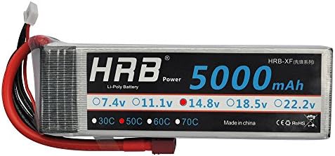 Ailikeoprte 14.8v 5000mAh 50C 4S LiPo Battery with Deans Plug for RC Racing Car Truck Boat Quadcopter Airplane Helicopter