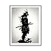 Produktbild Say Hello Wandbild, schwarz und weiß japanische Samurai ungerahmt Leinwand Tiere Art Ölgemälde Bild, Home Wand-Druck Poster Décor (M)
