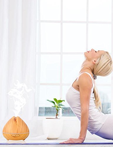 Aroma Diffuser,400ml LED Düfte Duftöl Ultraschall Nebel Holzmaserung Aromatherapie ätherisches Essential Oil Diffusor Air Humidifier Purifier Luftbefeuchter Atomizer,für Baby Wohnzimmer Schlafzimmer Yoga SPA Büro,Von SECRET CHERISH - 6