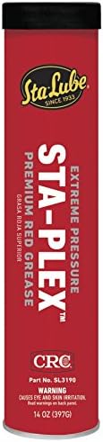 CRC SL3190 Sta-Plex Extreme Pressure Premium Red Grease, 14oz Cartridge by CRC