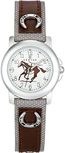 Certus Children's Watch 647480 –  – Analogue Quartz – White Dial Brown PU Watchband