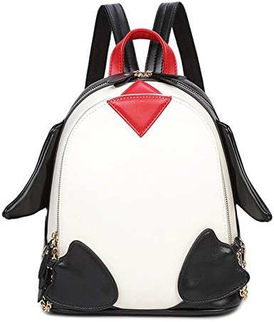 Women's Ladies Girls Backpack Cartoon Shoulder Bag Handbags New Pu Leisure Travel Fashion Korean Version Of The Cute Size Of The Parent-Child Backpack(27*12*32Cm)(Black And White)