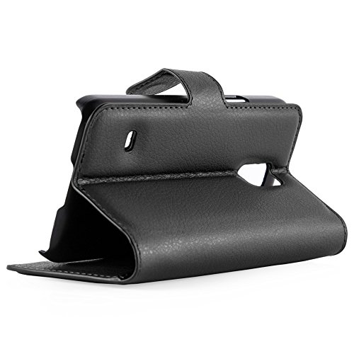 Cadorabo – Book Style Hülle für Samsung Galaxy S5 MINI / S5 MINI DUOS (SM-G800F) – Case Cover Schutzhülle Etui Tasche mit Standfunktion und Kartenfach in PHANTOM-SCHWARZ - 3