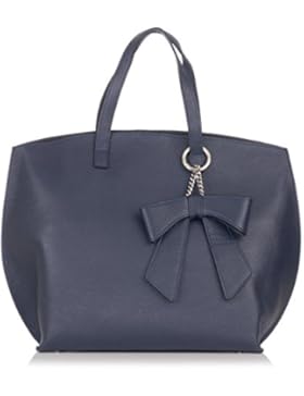 Laura Moretti - Taschentasche aus strukturiertem Leder mit abnehmbarer Schleife