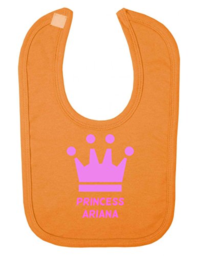 Personalised Princess Name Pink Crown Customise With Name Cute Unique Velcro Fastening Baby Bib