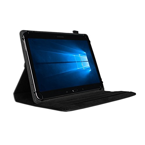 Tablet Schutz Hülle für Vodafone Tab Prime 6 / 7 aus hochwertigem Kunstleder mit Standfunktion 360° Drehbar kombiniert Schutz und Design Cover Case von NAUCI, Farben:Schwarz - 2