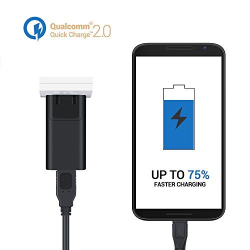 [Qualcomm zertifiziert] KFD Ladekabel Schnellladegerät Quick Charge 2.0 18W mit Micro USB Kabel für Sony Xperia Z4, Z4 Tablet, Z3 Tablet Compact, Z2 Tablet, Samsung S7/S6/Edge, Google Nexus 6, Motorola Droid/X, HTC One M9/M8, LG G2 Flex2/G4/V10, Blackberry Priv, Xiaomi Mi3, Mi4, Mi Note - 5