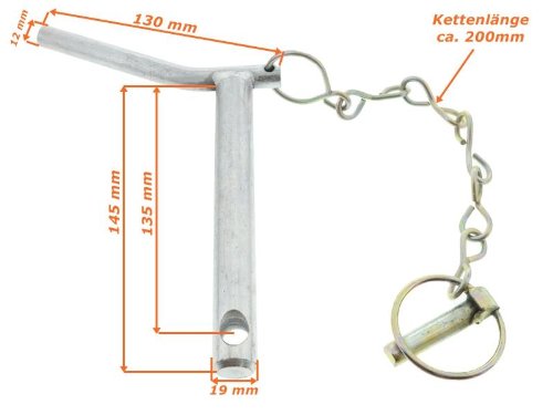 Oberlenkerbolzen Kat.1 m. Splint Steckbolzen Oberlenker mit Handgriff - 2
