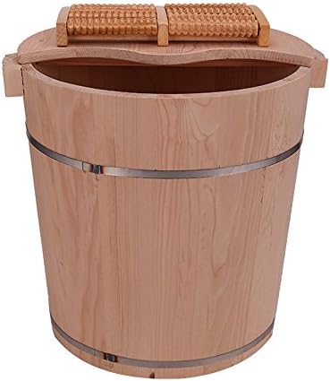 38cm high paint wooden foot bath bucket (Color : C)