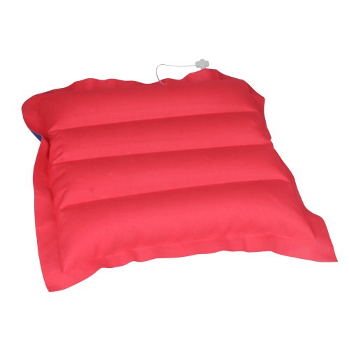 10T Ruby Box – Luft-Kissen Reisekissen aufblasbar Baumwolle gummiert blau-rot 30x30x7cm - 4