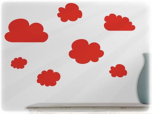wallfactory - wall decal - 12 great Clouds in light red