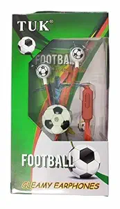 Trendy Tap LED Flashing Light Soccer Football Style Earphones with Mic for Boys, Stylish Look Sound Earphones