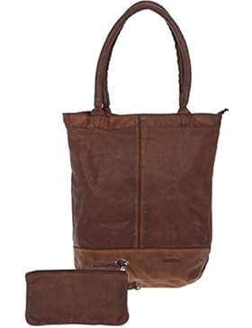 JUSTIFIED Leder Handtasche MARRY Vintage Used Look Ledertasche + Schlüßelmäppchen