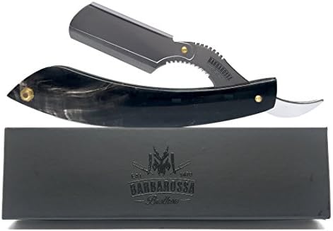 Cutlass Horn Shavette in Silver with 10 Feather Blades