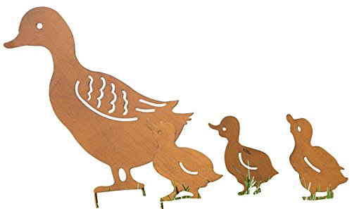khevga Gartenstecker Rost Tiere Enten 4er Set