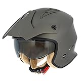 Color : Castaño Astone Helmets Casco Moto Jet Minicross Minicross-Whl