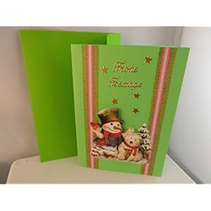 3D Weihnachtskarte Frohe Festtage Handmade