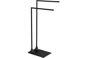 WENKO Toallero y perchero Hella - Perchero de pie, Acero, 43.5 x 78.5 x 20 cm, Negro