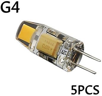 MAX-MIYU (Pack of 5)G4 1.5W COB AC / DC12V,T4 Equivalent to 20W Halogen Track Bulb Replacement LED Bulbs