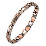 Jeracol Copper Magnetic Bracelets For Women,99.99% Solid Copper Women Wristband With Ultra Strength 3500 Guass Magnets,adjustable Size Brazaletes With Remove Tool & Gift Box
