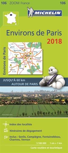 Preisvergleich Produktbild PARIS ENVIRONS 11106 CARTE MICHELIN KAART 2018