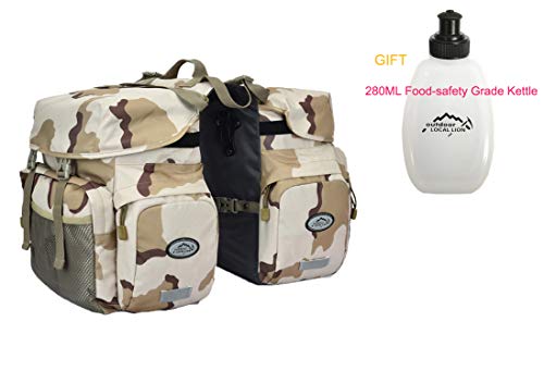 Outdoor Local Lion Outdoor doppia mensola posteriore per bicicletta bagagli borsa bicicletta bag auto impermeabile cammello bag bicicletta 50L, Uomo, Camouflage, 53x35x33cm/20.88x13.79x13.00"