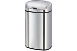 KITCHEN MOVE Poubelle de cuisine automatique 58L MAJESTIC grande capacité en acier INOX avec cerclage