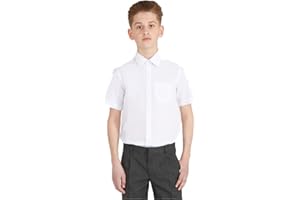 LISTERS SCHOOLWEAR Ages 3-16 - Boys Polycotton School Shirt White Short Sleeve Shirt